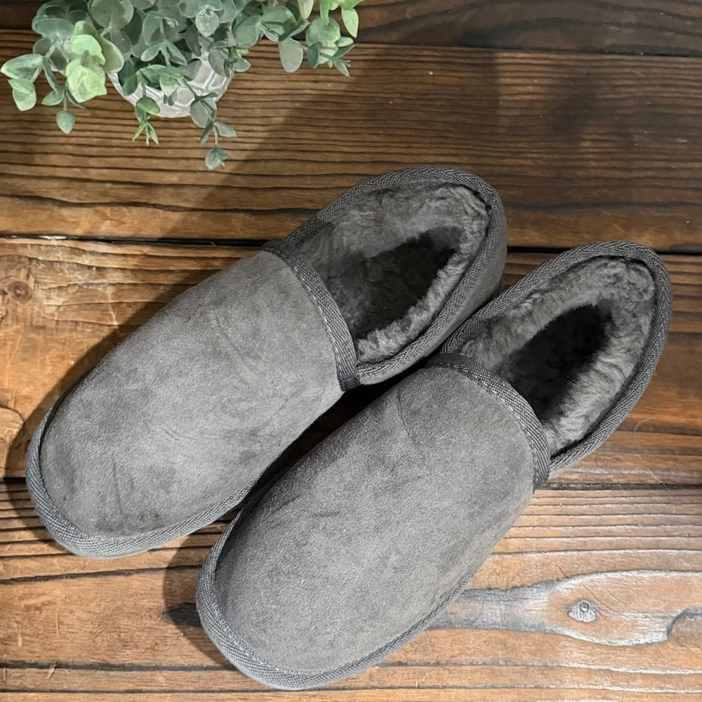 Emu Australia Platinum Ashford Sueded Leather and Wool Slip-On Shoes/Slippers